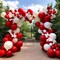 Ruby Red Balloons Different Sizes Latex Matte Red Balloon Garland Arch Kit for Birthday Wedding Baby Shower Valentine's Day Mother's Day Party Decor